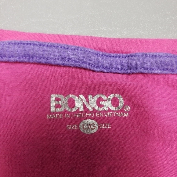 bongo pink short sleeve v-neck t-shirt women's size large - Picture 4 of 7